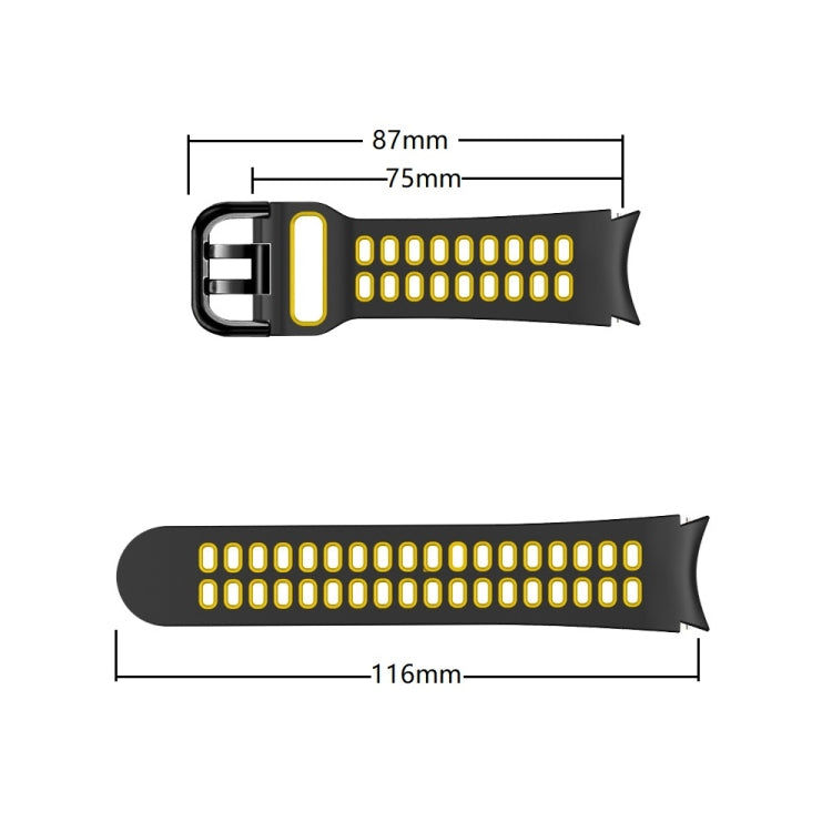 20mm Breathable Two-Color Silicone Watch Band, For Samsung Galaxy Watch 5 44mm