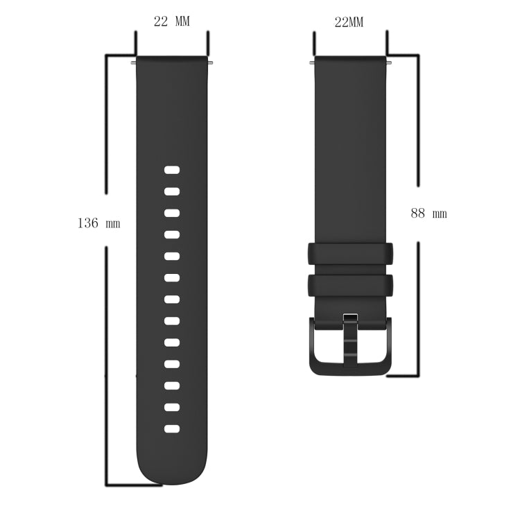 22mm Solid Color Soft Silicone Watch Band, For Xiaomi Haylou RT2 LS10, For Xiaomi Haylou RS4 LS12
