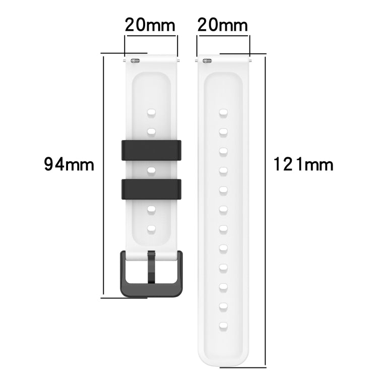 20mm Two-Color Porous Silicone Watch Band, For Samsung Galaxy Watch5 44mm, For Samsung Galaxy Watch5 40mm