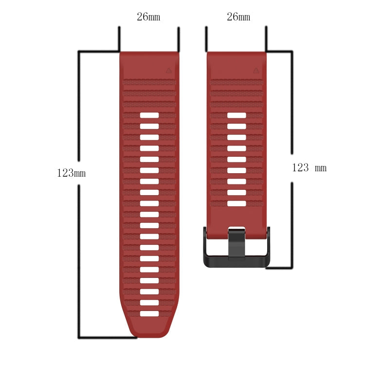 26mm Horizontal Texture Silicone Watch Band with Removal Tool, For Garmin Fenix 6X Sapphire, For Garmin Fenix 5X Sapphire, For Garmin Fenix 5X Plus