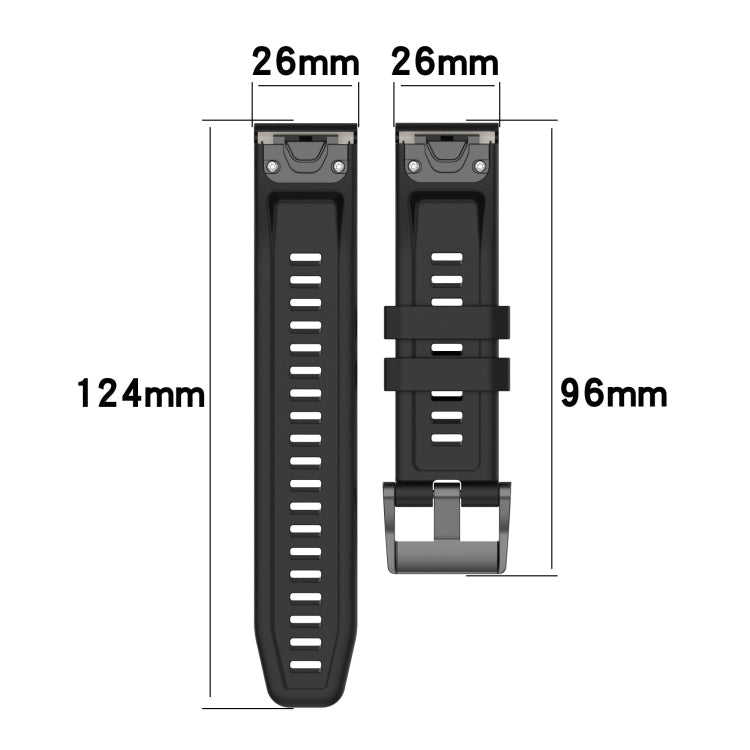 26mm Two-Color Sports Silicone Watch Band, For Garmin Fenix 7X, For Garmin Fenix 7X Solar