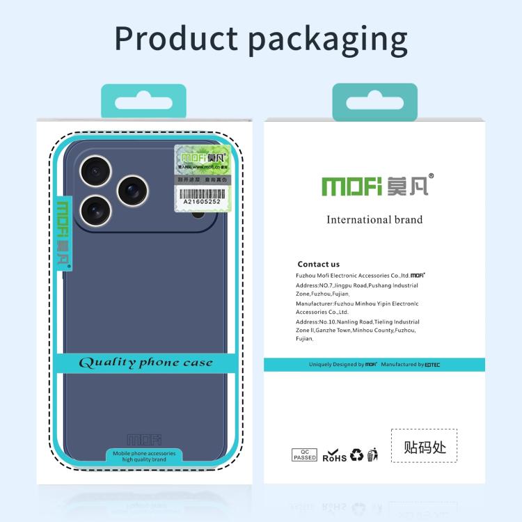 MOFI Caring Soft Shell Liquid Silicone Skin Feel Phone Case, For iPhone 16, For iPhone 15 Pro Max