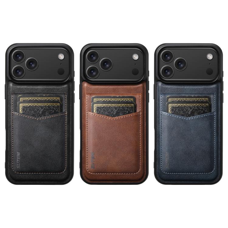 Suteni G5S5 2-in-1 Magnetic Detachable Bottle Opener Card Bag Cow Leather Back Phone Case, For iPhone 17 Pro Max, For iPhone 17 Pro, For iPhone 17, For iPhone Air, For iPhone 16 Pro Max, For iPhone 16 Pro, For iPhone 16 Plus, For iPhone 16