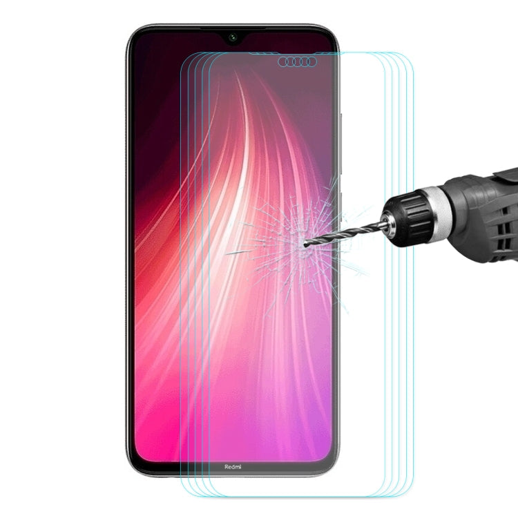 5 PCS ENKAY Hat-prince 0.26mm 9H 2.5D Curved Edge Tempered Glass Film for, Galaxy A10s, Xiaomi Redmi Note 8 Pro, Xiaomi Redmi Note 8