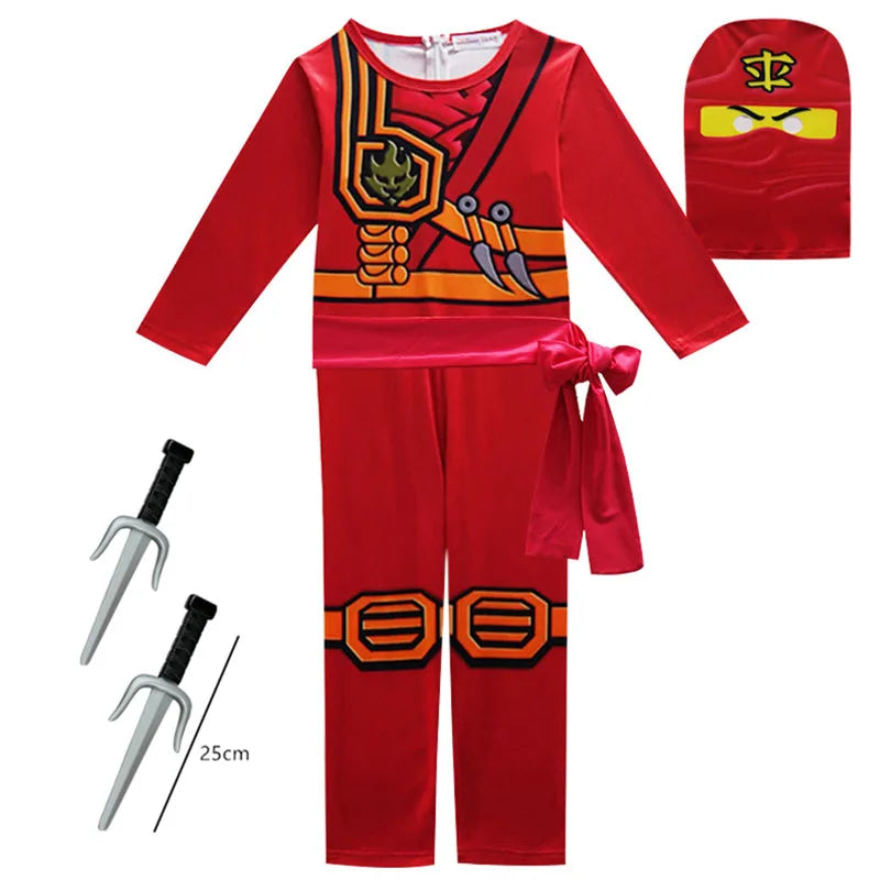 Kids Ninja Costume, Deluxe Samurai Outfit, Halloween Dress Up Ninjago Costumes For Boys Girls, Kids Clothes For Performance Part