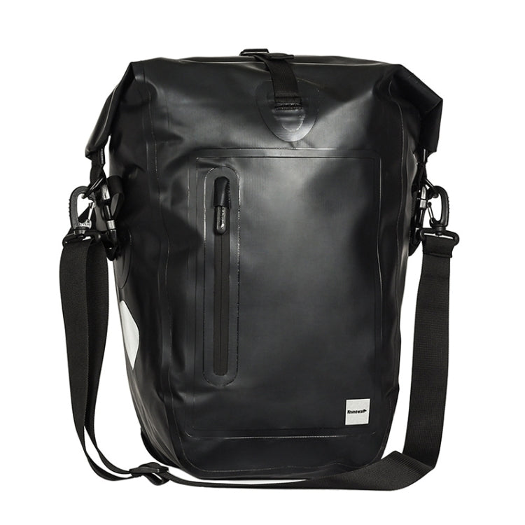 Rhinowalk Bicycle Backpack Full Waterproof Shelf Bag 25L Unilateral Frame Bag Long-distance Travel Bicycle Bag, Black Green, Full Black
