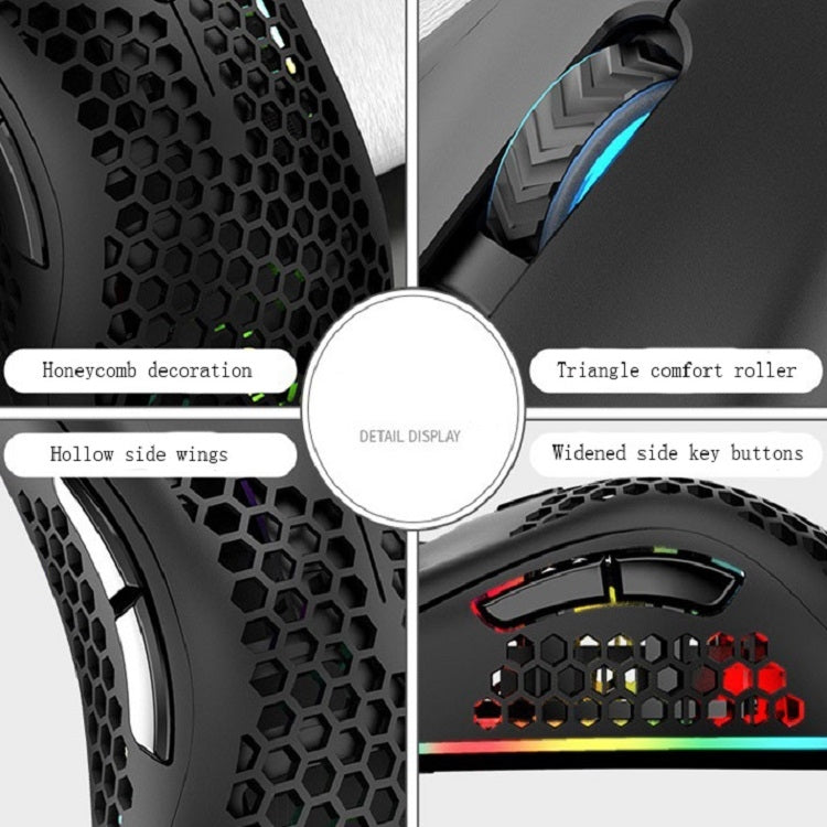 K-Snake BM600 1600 DPI 7-keys Hollow Lightweight Wireless Charging RGB Colorful Gaming Mouse, Wireless BM600 Black, Wireless BM600 White, Wireless BM600 Pink, Wireless BM600 Cyan