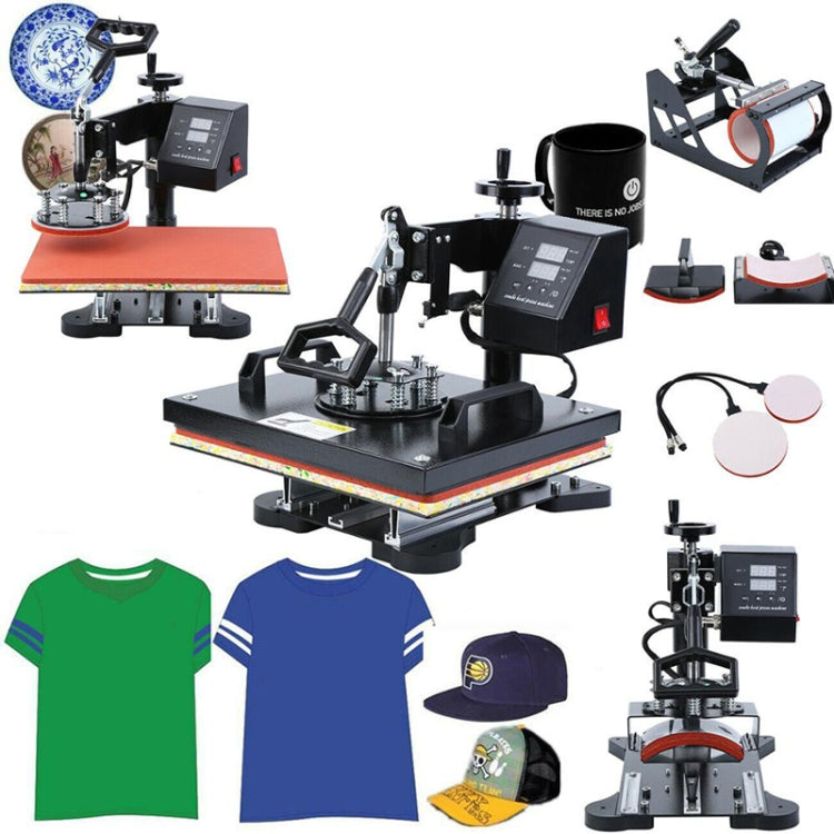 WL2938T 1200W 5 in 1 Heat Transfer Machine For T-Shirt Printing Heat Transfer Machine, EU Plug, 1200W