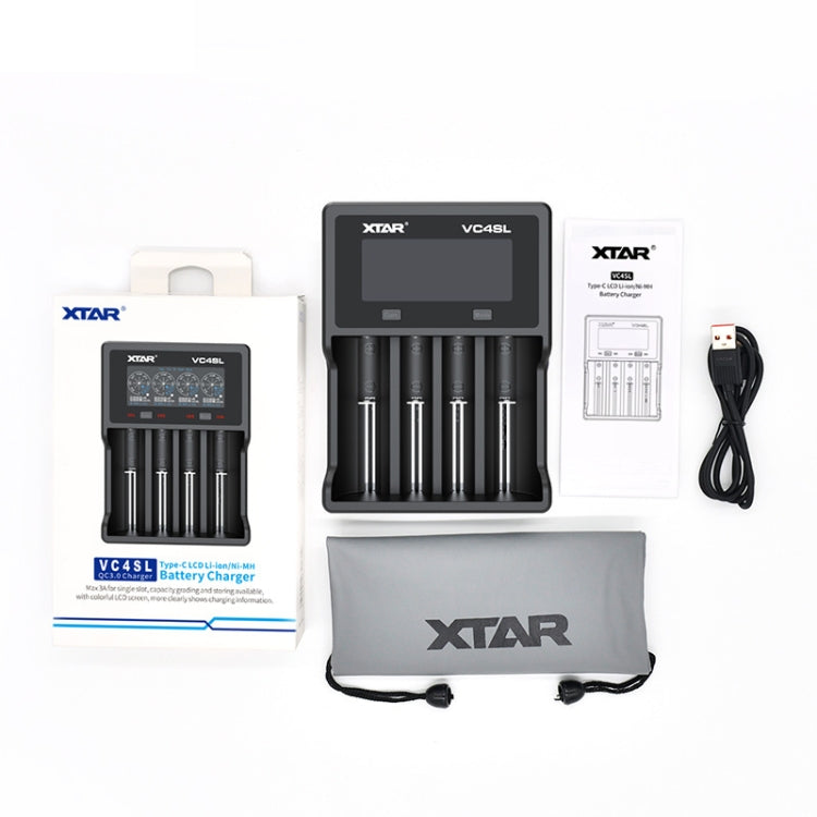 XTAR 4-Slot Bright Flashlight Lithium Battery Charger, Model: VC4SL, VC4S