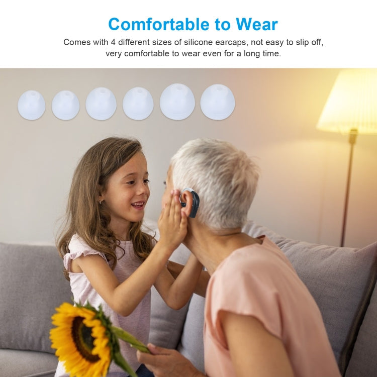 Rechargeable Hearing Aids for Seniors Personal Sound Amplifier with Charging Base,EU Plug