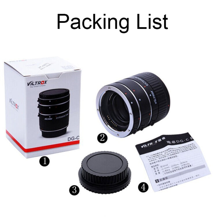 For Canon EOS Series VILTROX DG-C Camera Automatic Close-up Ring Macro Mount, DG-C(for EOS Series)