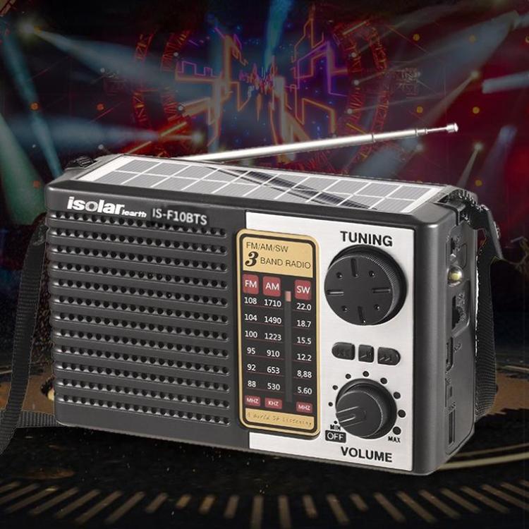 Isolariearth IS-F10S Solar Powered Full-Band FM / AM / SW Radio Bluetooth Speaker with Flashlight