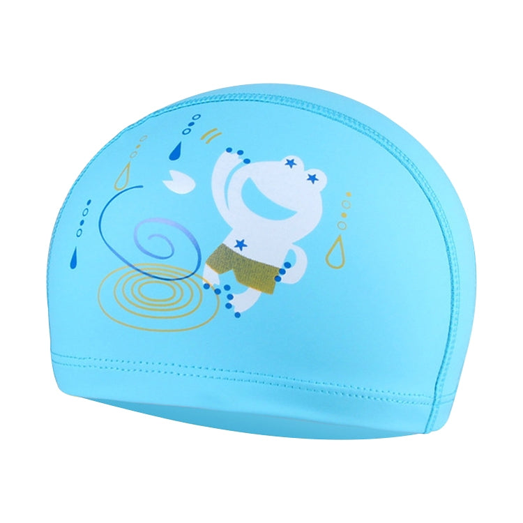 Children Waterproof Hair Care PU Coated Cute Frog Pattern Swimming Cap, Frog (Blue), Frog (Pink), Frog (Orange), Frog (Lack Blue)