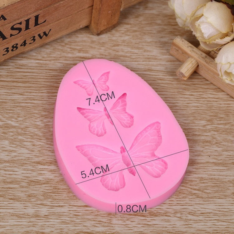 2 PCS Simulation Butterfly Fondant Silicone Mould Handmade Soap DIY Cake Decorating Chocolate Lace Baking Tools, 2 PCS