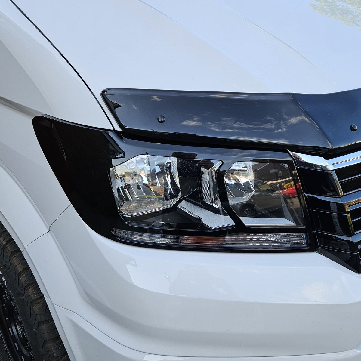 For MAN TGE Headlight Guards Gloss Black (2018-2025) | Front Headlight Protectors | Van-X