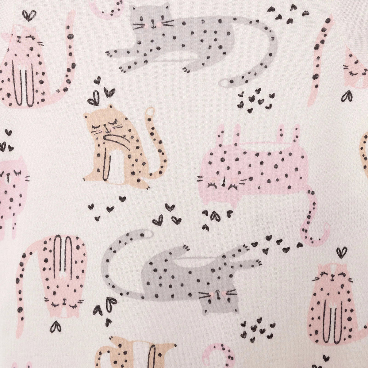 HelloBaby Cat Print Short Sleeve Baby Bodysuit (3 Months to 3 Years)