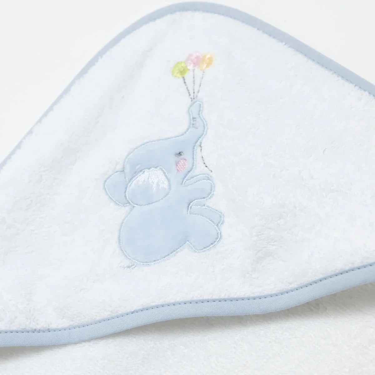 Mollia Elephant Print Baby Bath Towel (75 x 75 cm) - White