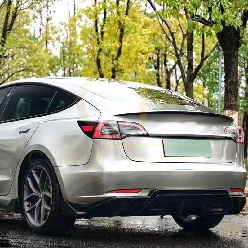 TR Style Gloss Black Rear Diffuser for Tesla Model 3 16-23