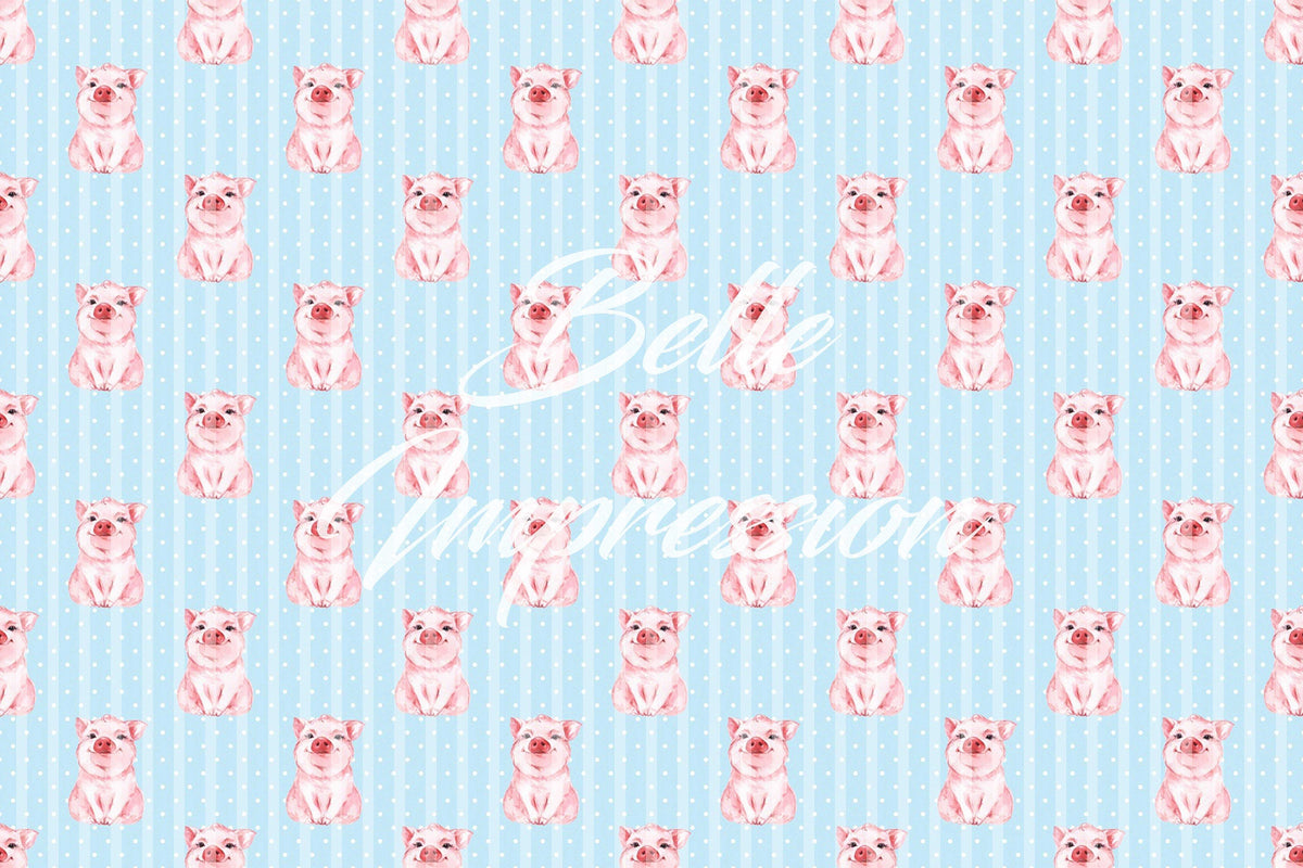 Peaceful Happy Pigs | Removable Wallpaper | Pattern #318
