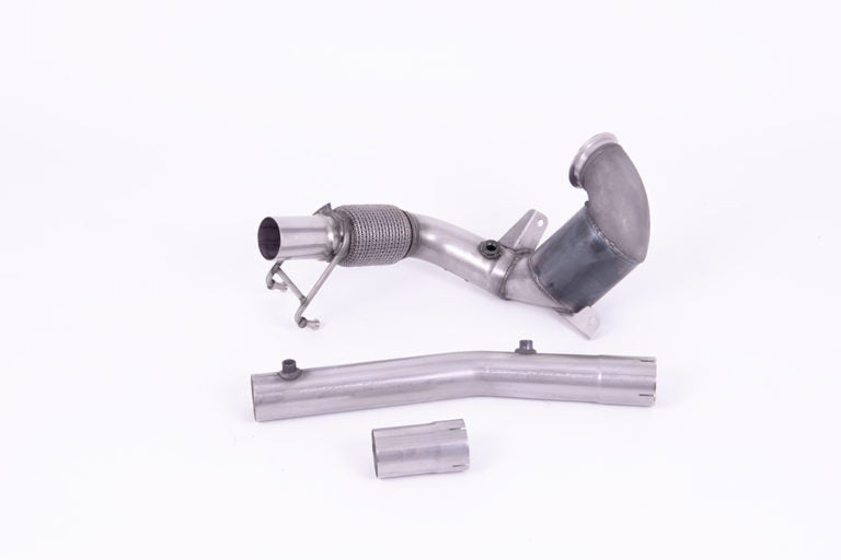 Milltek Audi A1 40TFSI 5 Door 2.0 (200PS) VW Polo GTI 2.0TSI with GPF (19+) Hi-Flow Sports Cat and Downpipe Non-Resonated – Fits to Milltek Sport Cat Back includes GPF Bypass