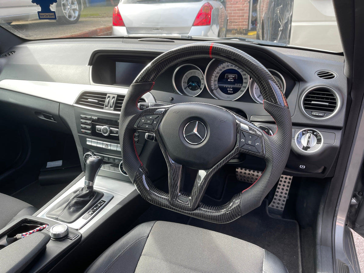 Mercedes C Class W204 Custom Carbon Fibre Steering Wheel (2011 - 2014 Models W204 facelift)