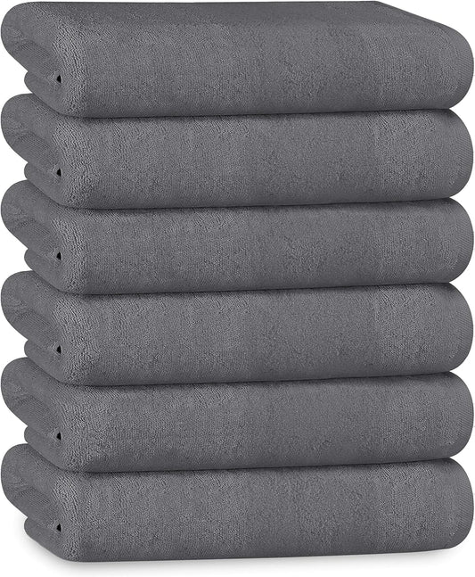 OLIVIA ROCCO Bath Sheets 500GSM Ultra Soft Super Absorbent Quick Dry Cotton White Grey Deep Fitted Easy-Care