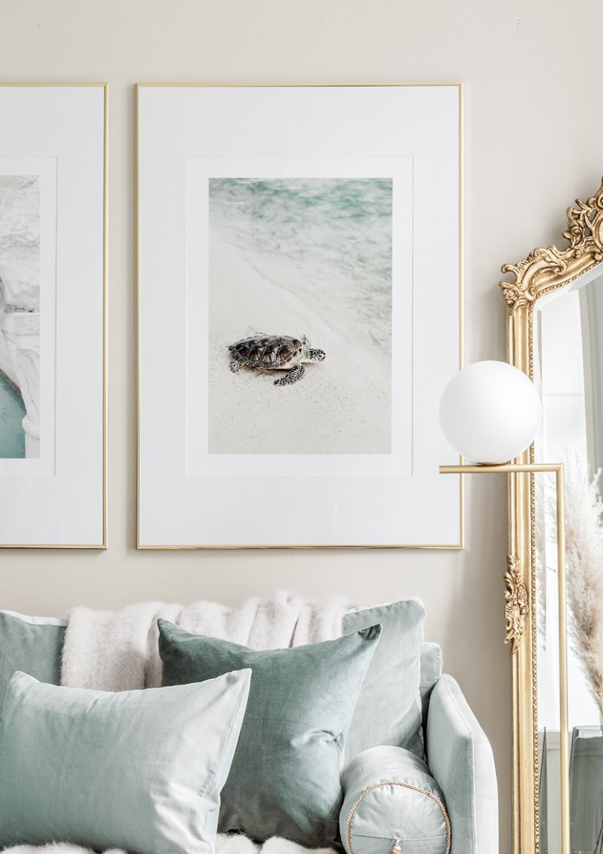 Turtle on the Beach Poster