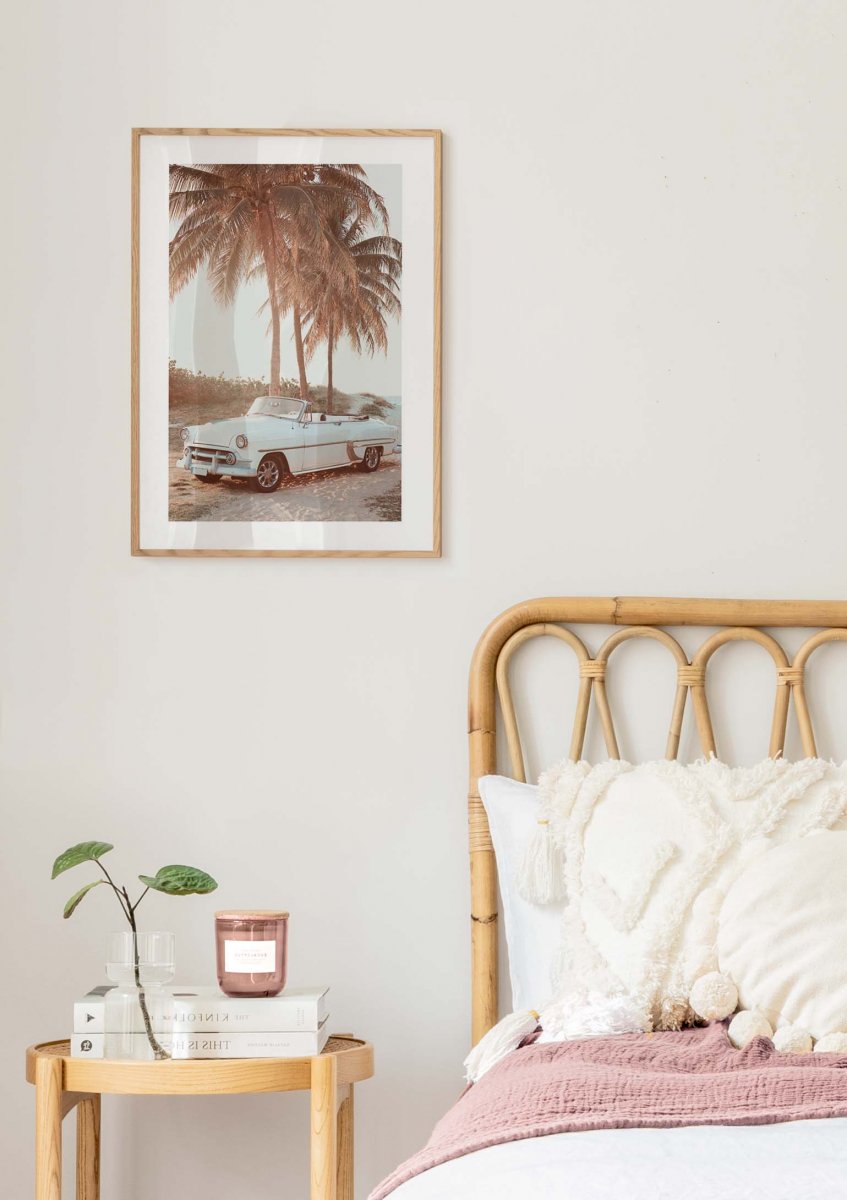 Retro Car on Beach Poster