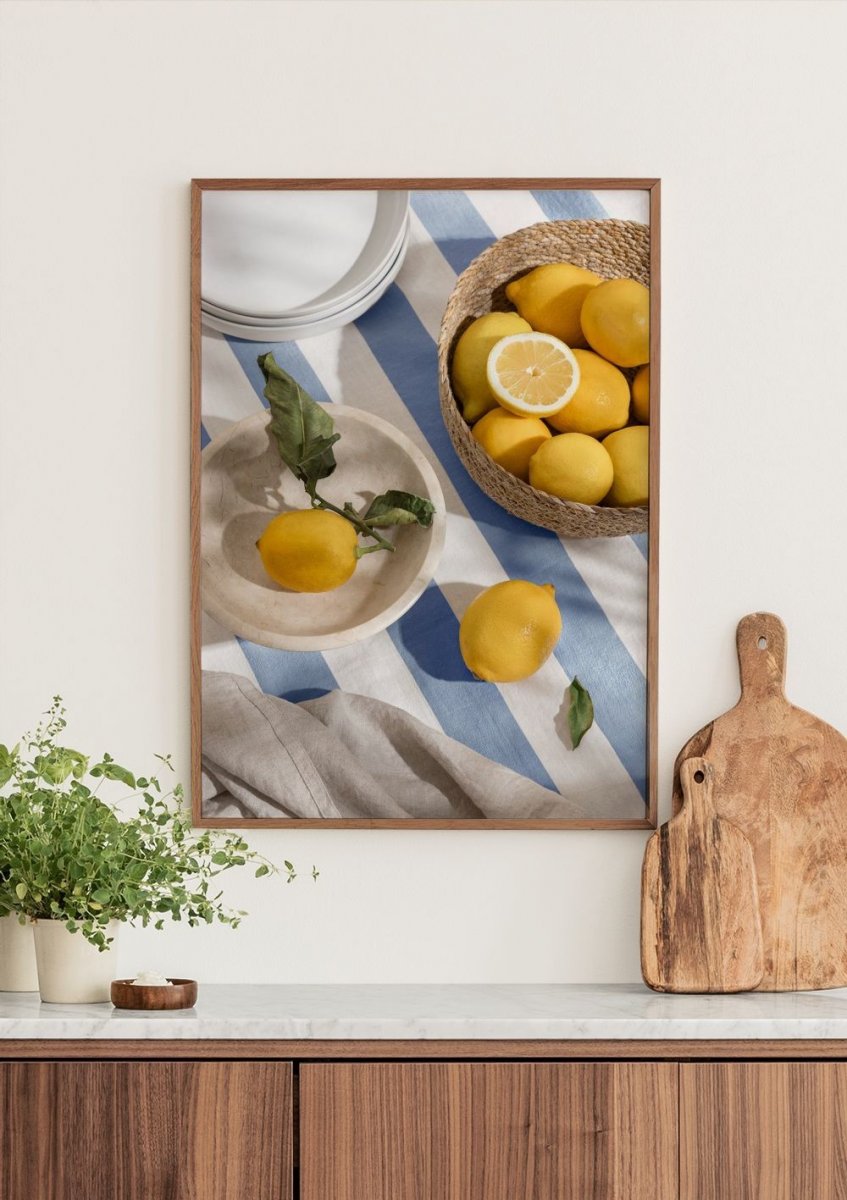 Stripes and Lemons Poster