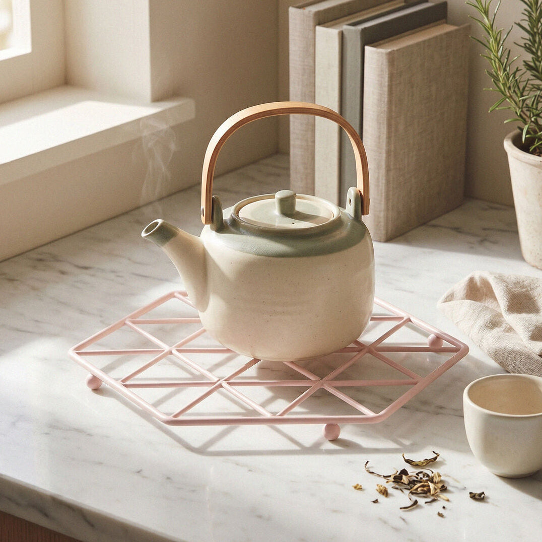Pink hexagonal trivet – Home Décor & Gift Ideas