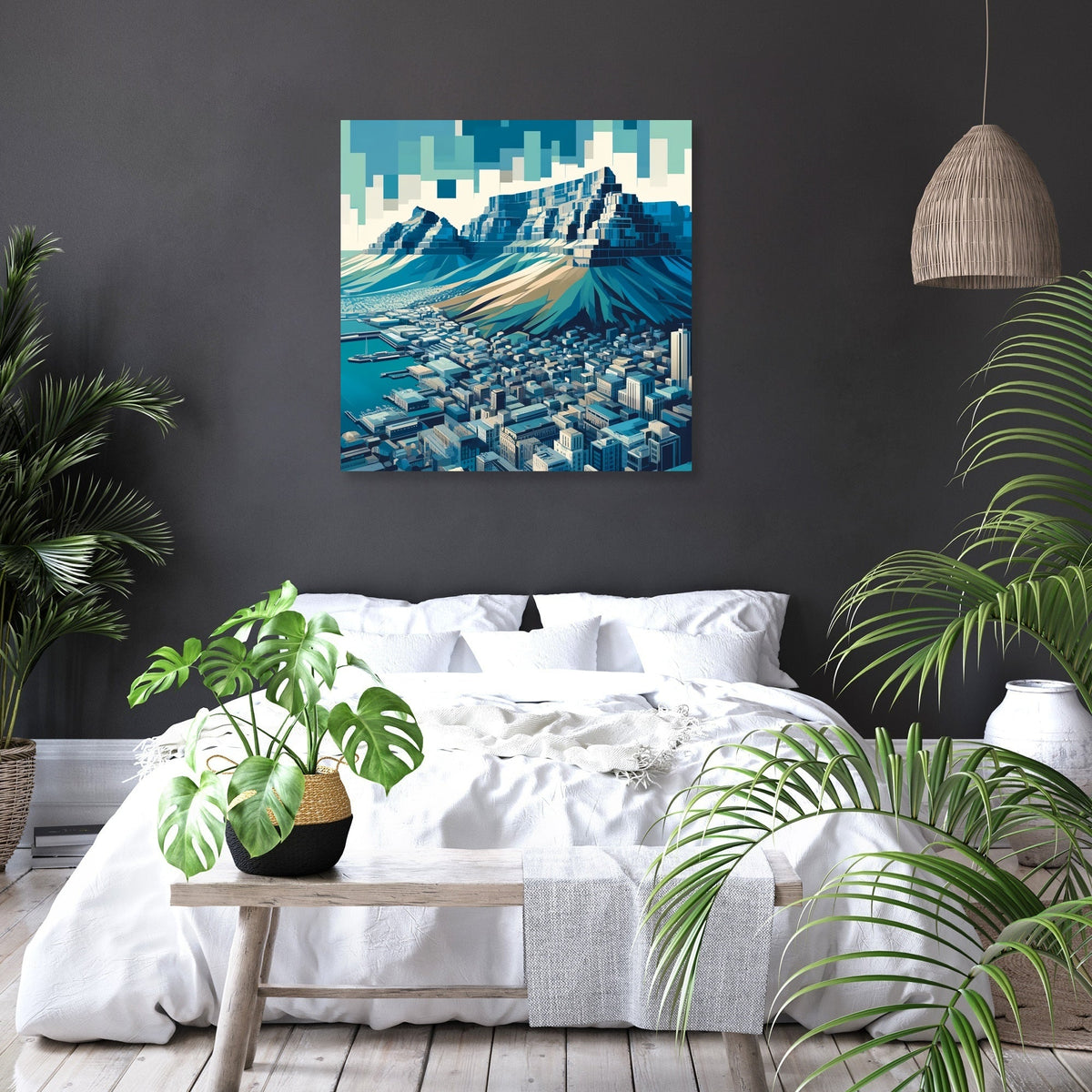 Table Mountain Cubist Canvas