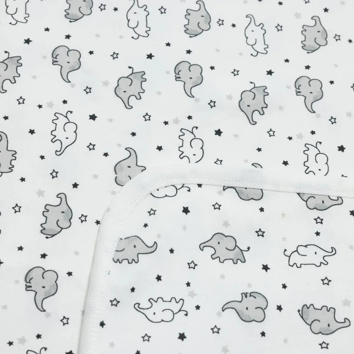 Little Dreams Elephant Print Jersey Baby Blanket (80 x 90 cm) - Ecru