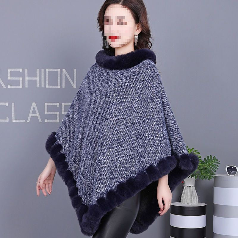 Leopard-print Thickened Velvet Oversized Cloak