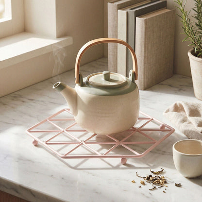 Pink Finish Hexagonal Trivet | Vertex