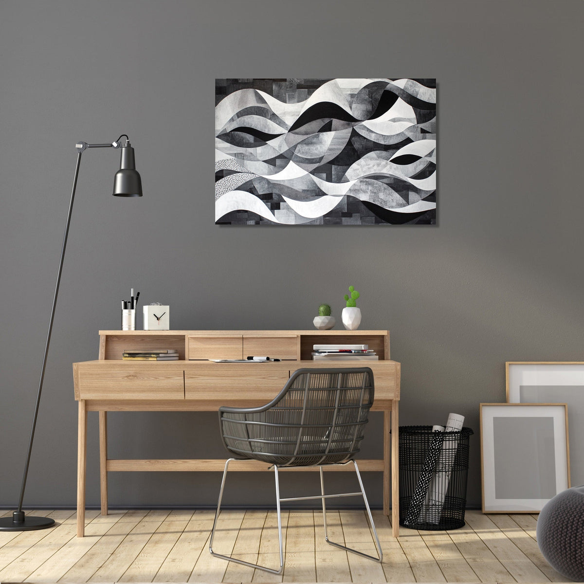 Monochromatic Waves Canvas