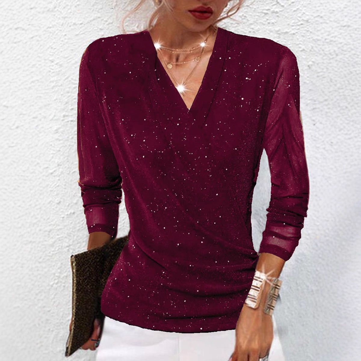 Women's Cross V-Neck Mesh Base Top