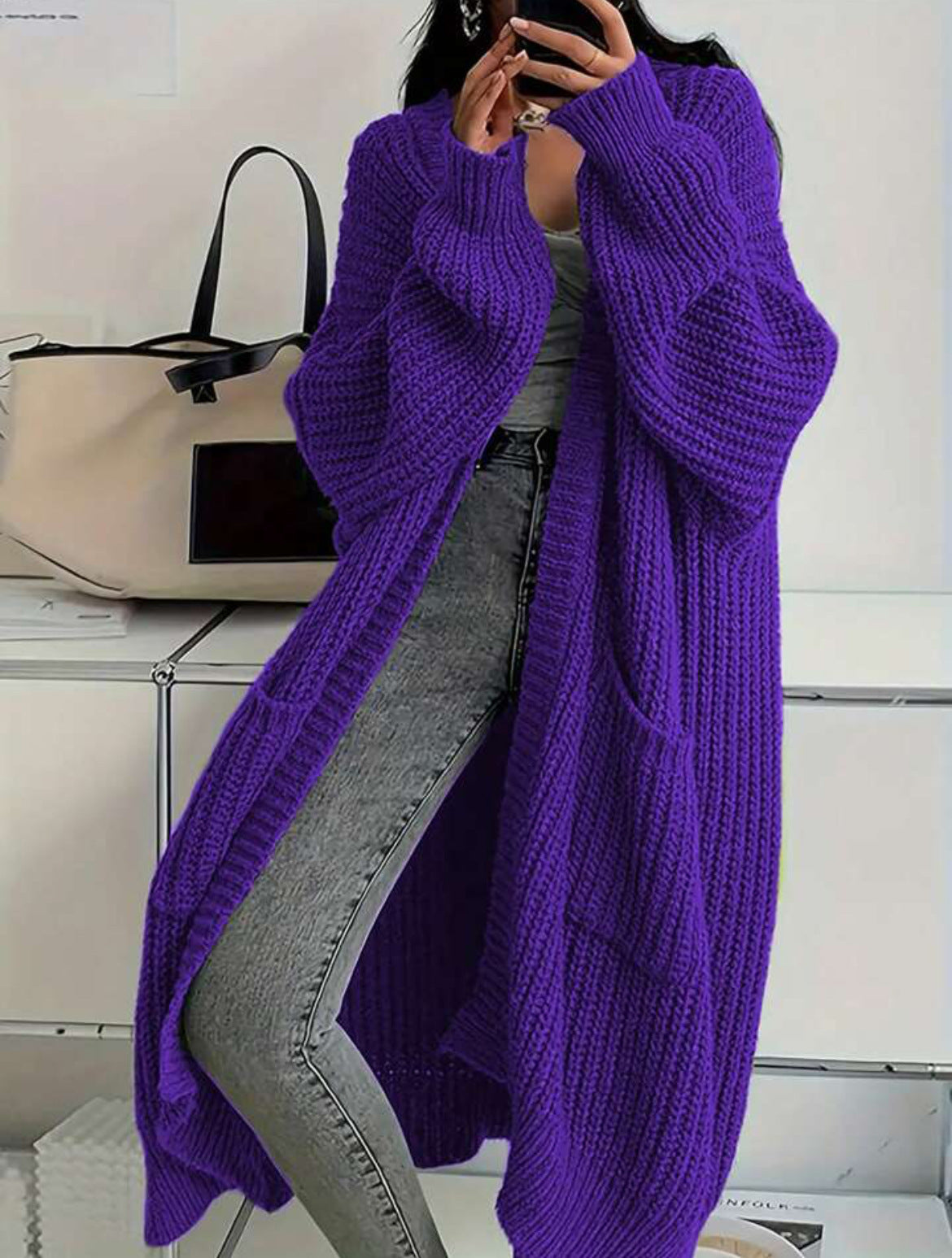 Idle Style Loose Thick Knitted Coat For Women