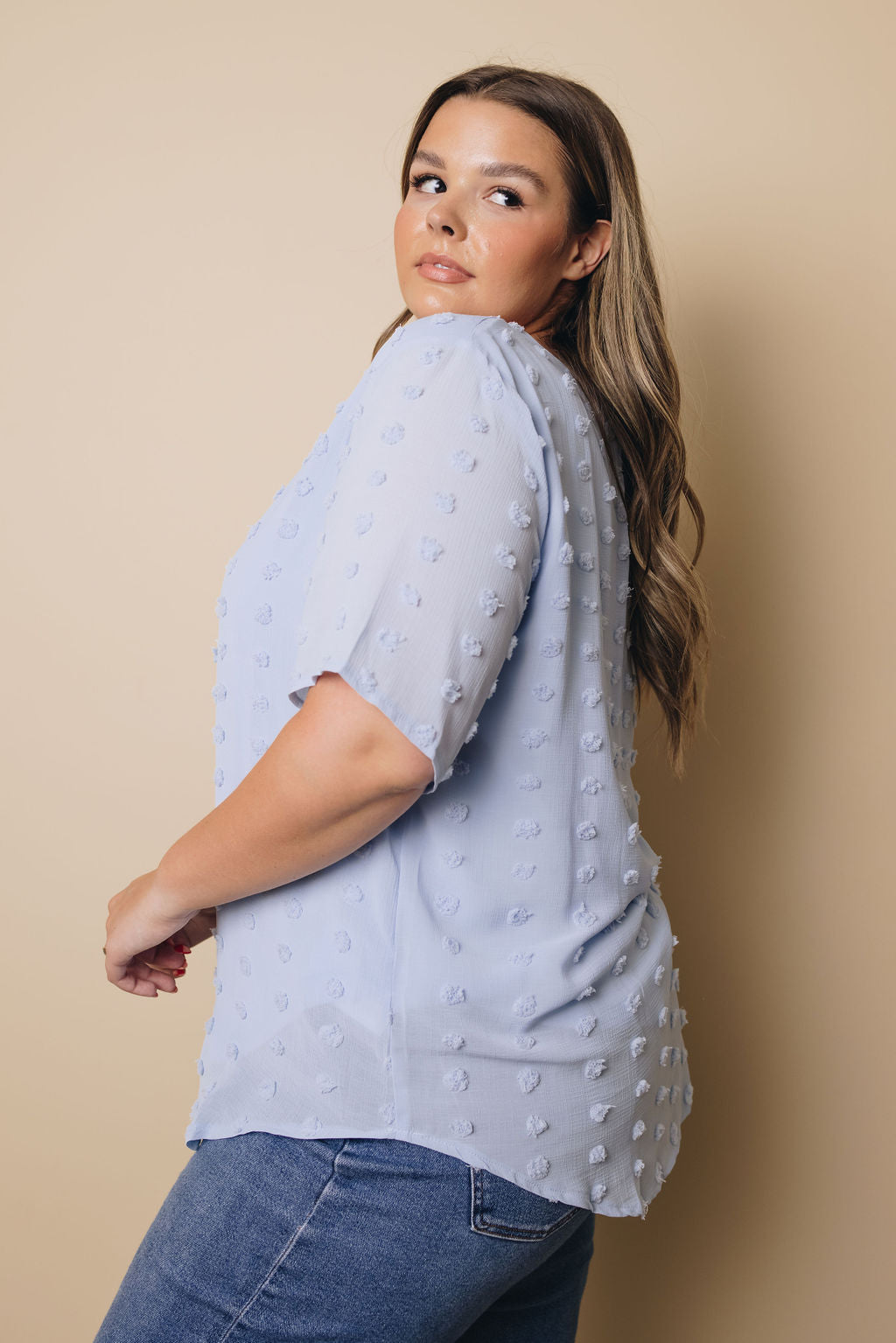 Plus Size - Mac Swiss Dot Top