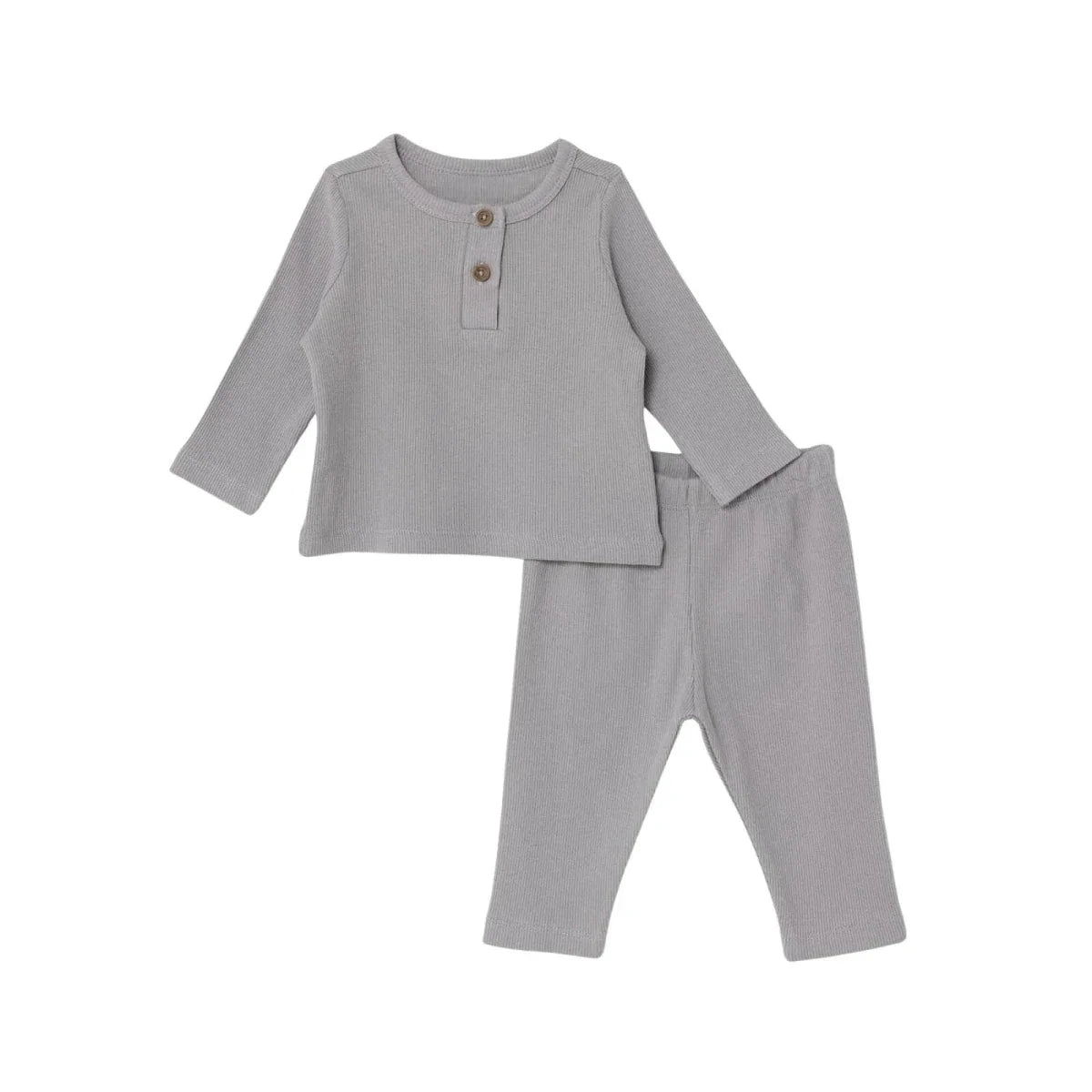 HelloBaby Ribbed Baby Sweatshirt & Leggings Set (1-3 Months to 12 Months) - Grey