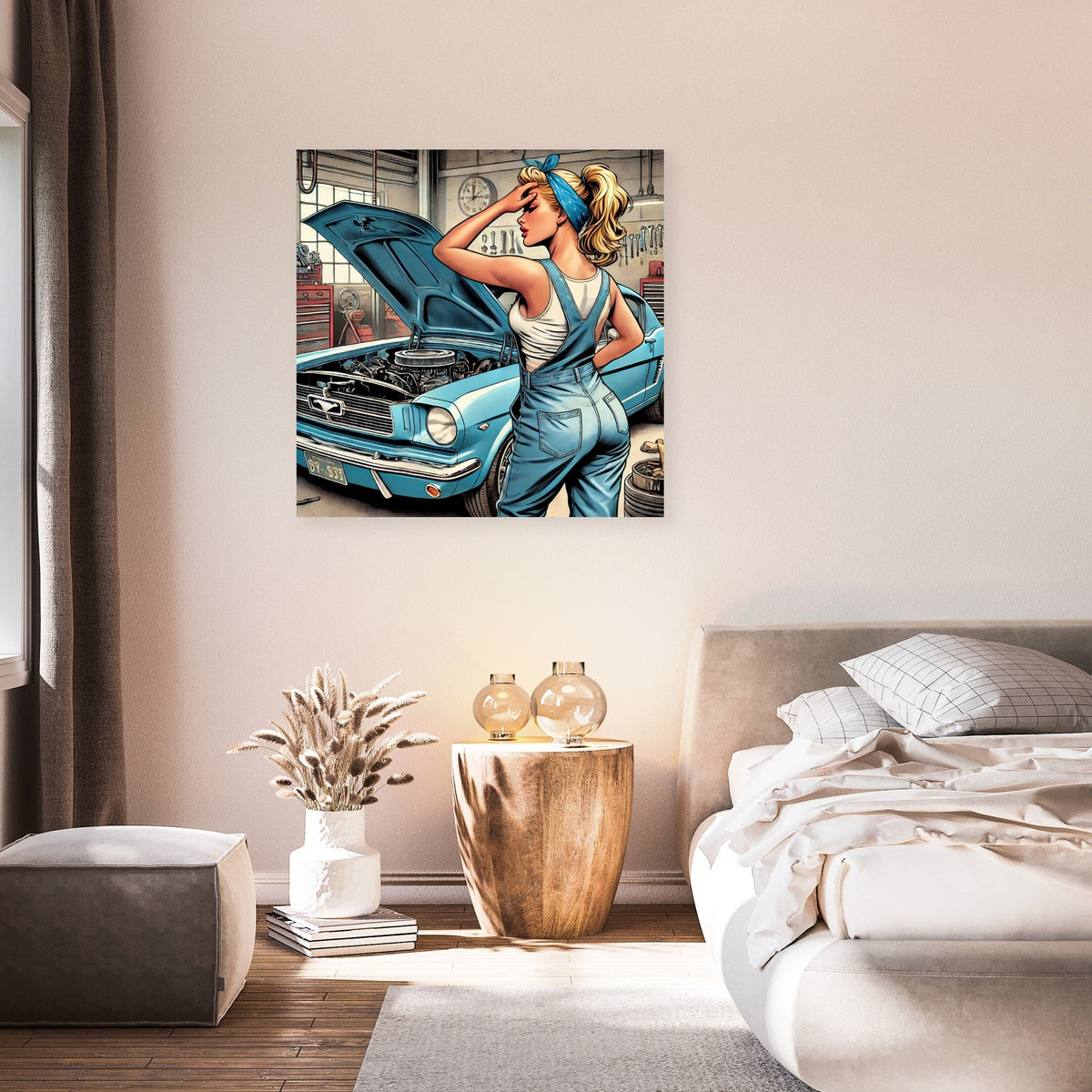 Retro Mustang Repair Canvas