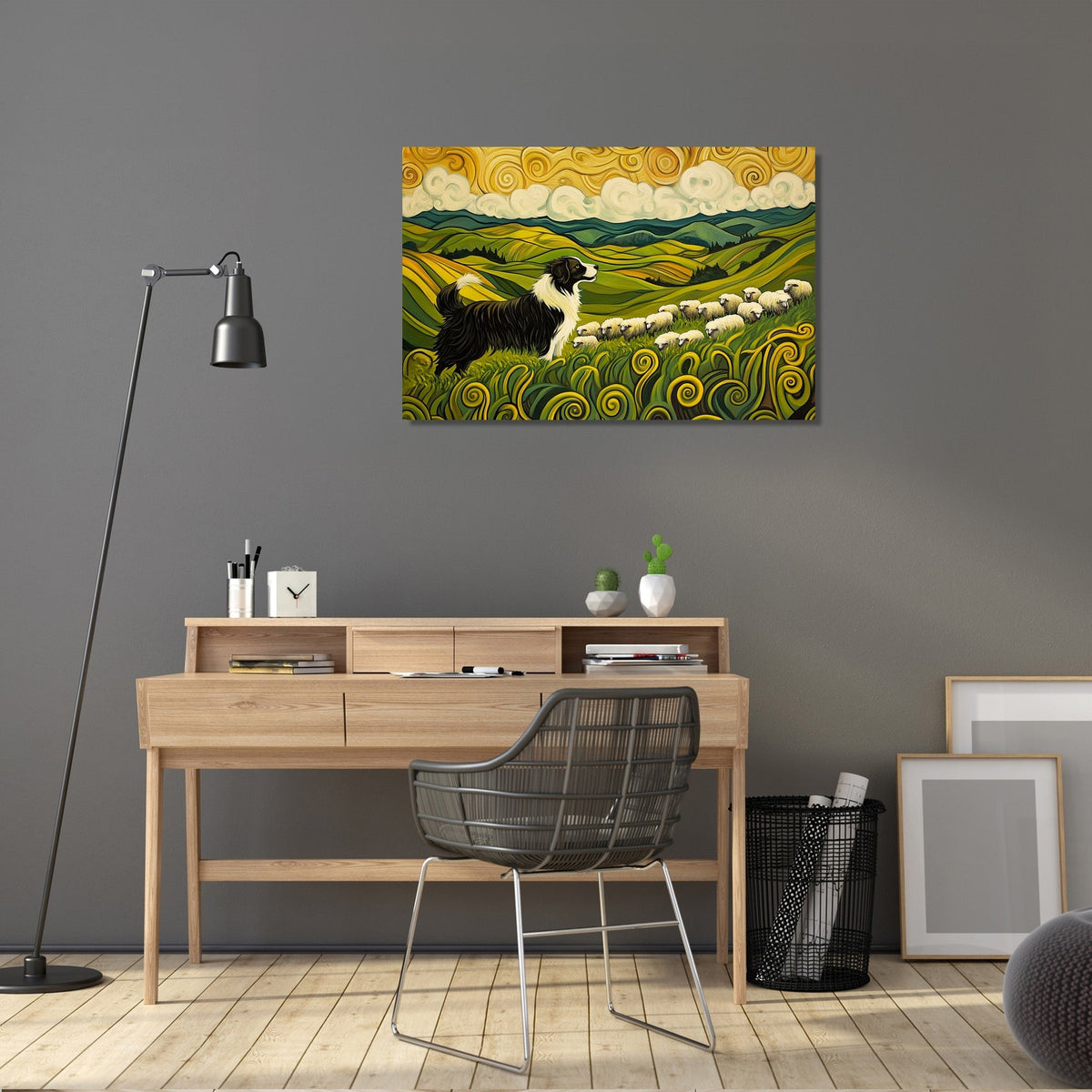Energetic Border Collie Canvas