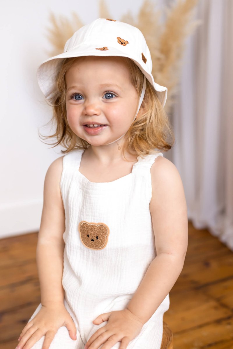 The Bear Set Hat & Romper White