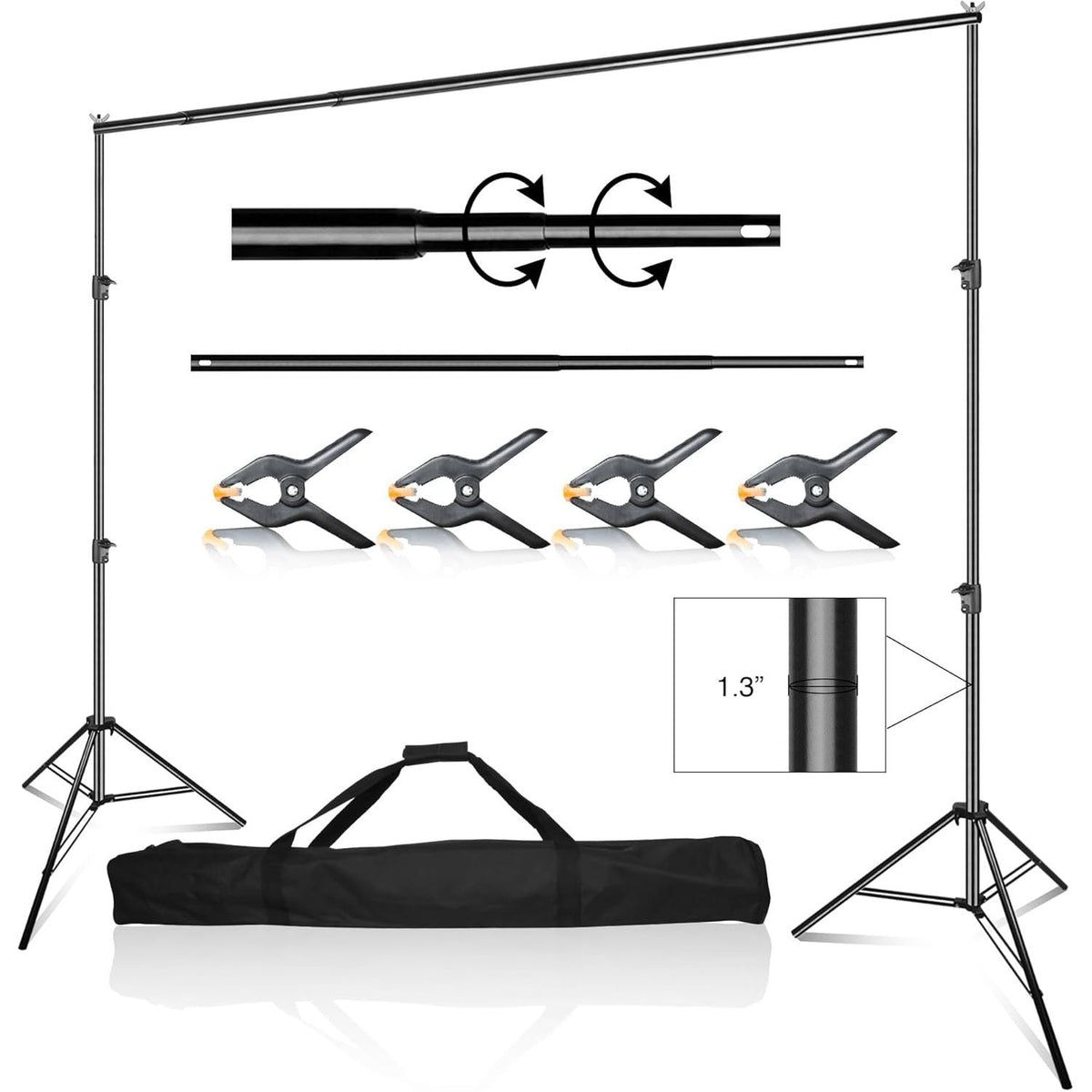 Backdrop Stand 3x3m Heavy Duty Adjustable Photography Frame Kit EMART