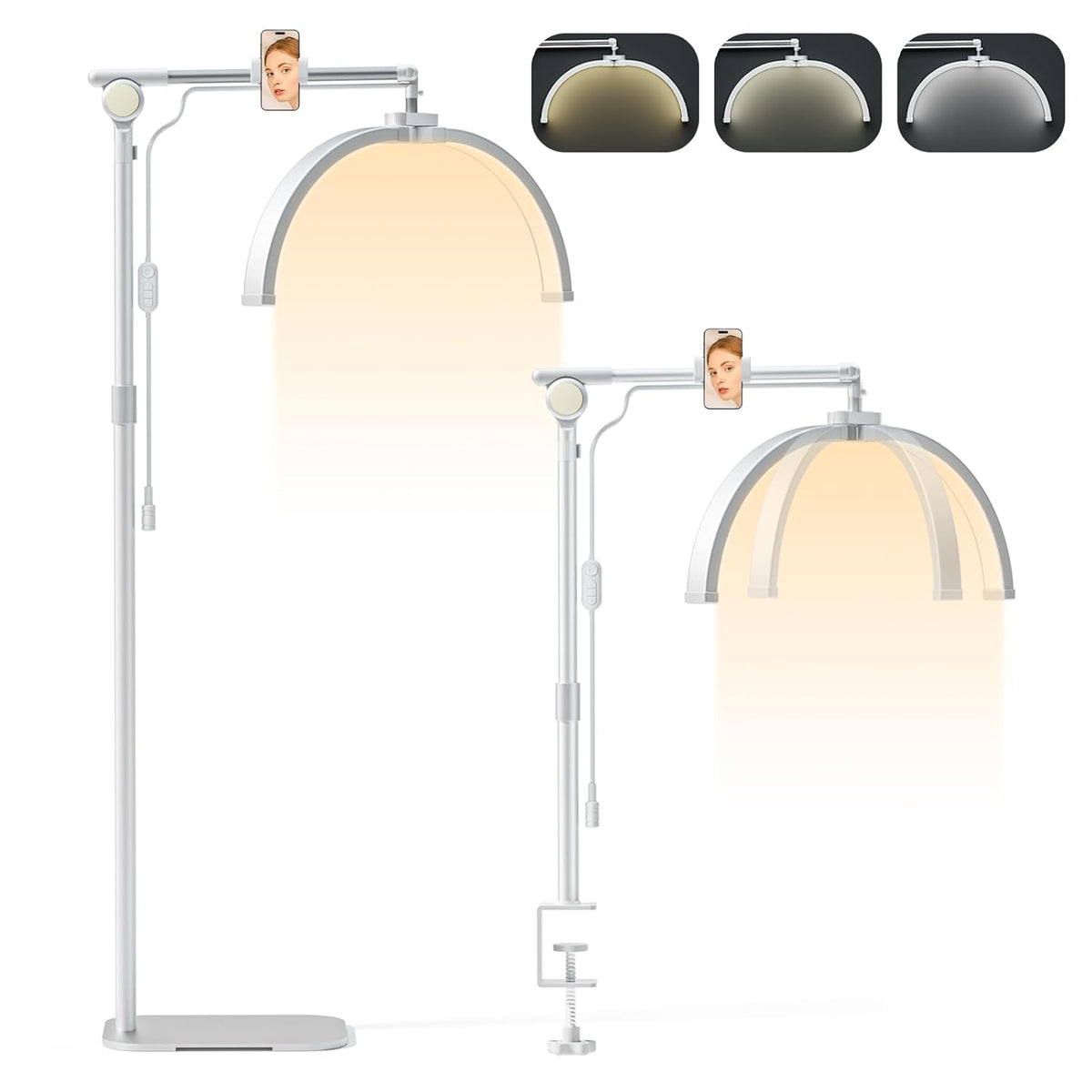 Lash Light 180cm Foldable Lash Lamp with Phone Holder Beauty Salon Light Lmaqfum