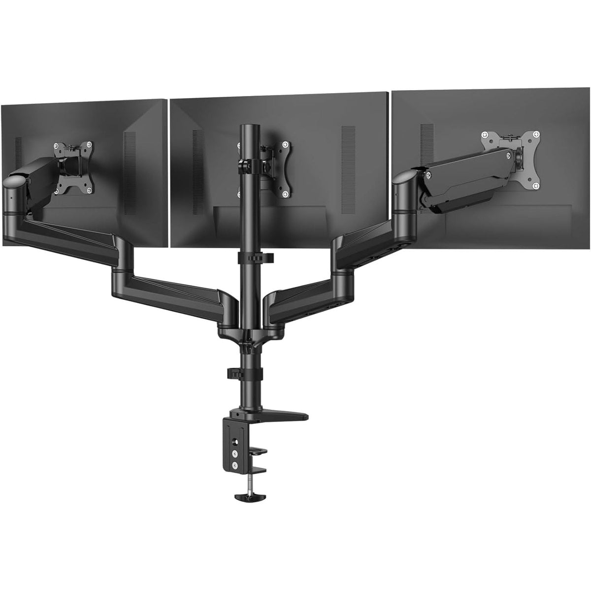 Triple Monitor Stand Desk Mount 17 to 32 Inch Adjustable Arms HUANUO