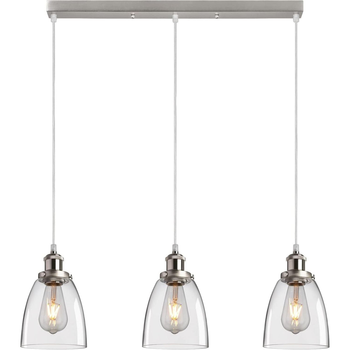3 Light Glass Pendant Lights Modern Adjustable Ceiling Industrial FORCOSO
