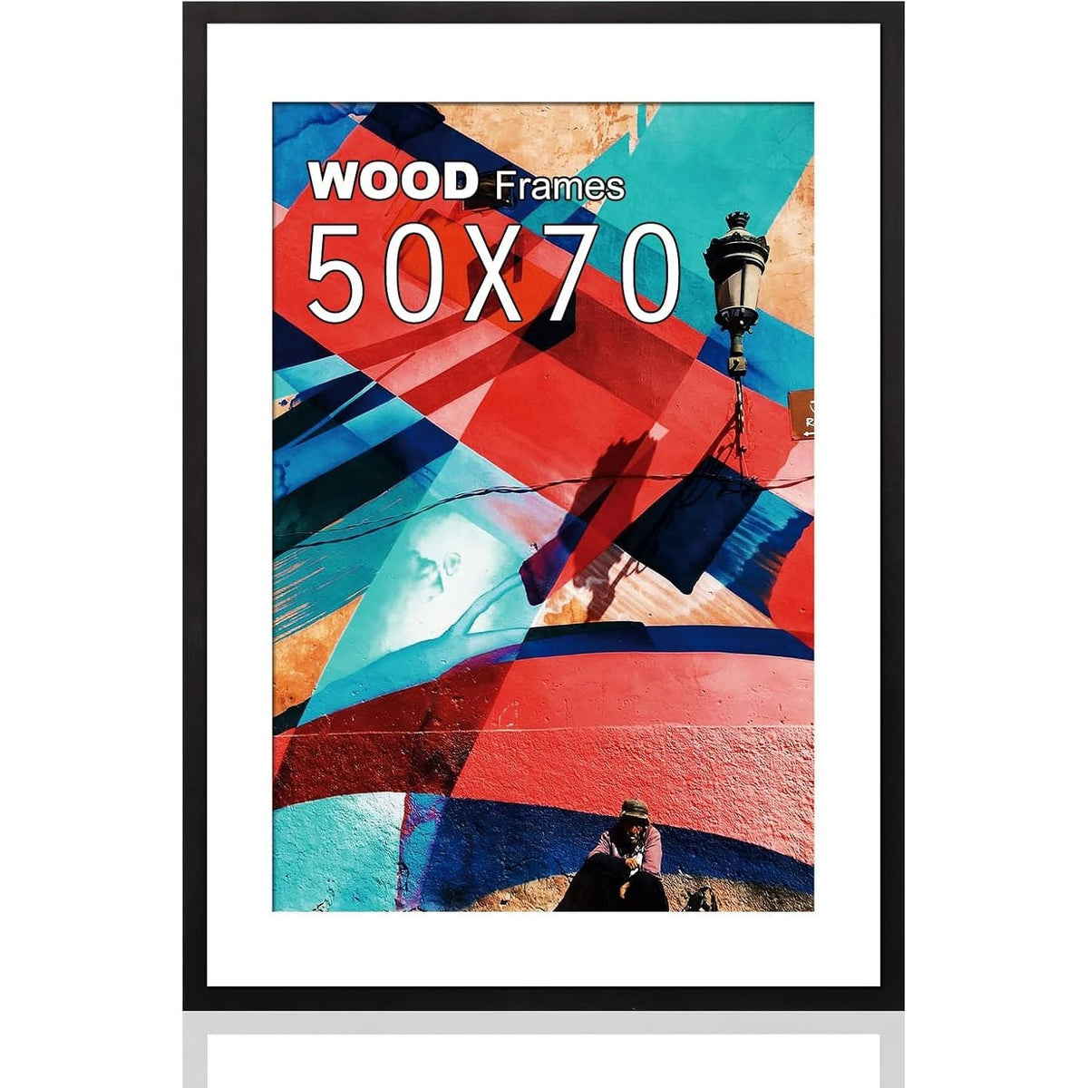 Poster Frame 50x70cm Solid Wood Black Picture Frame Plexiglass Display