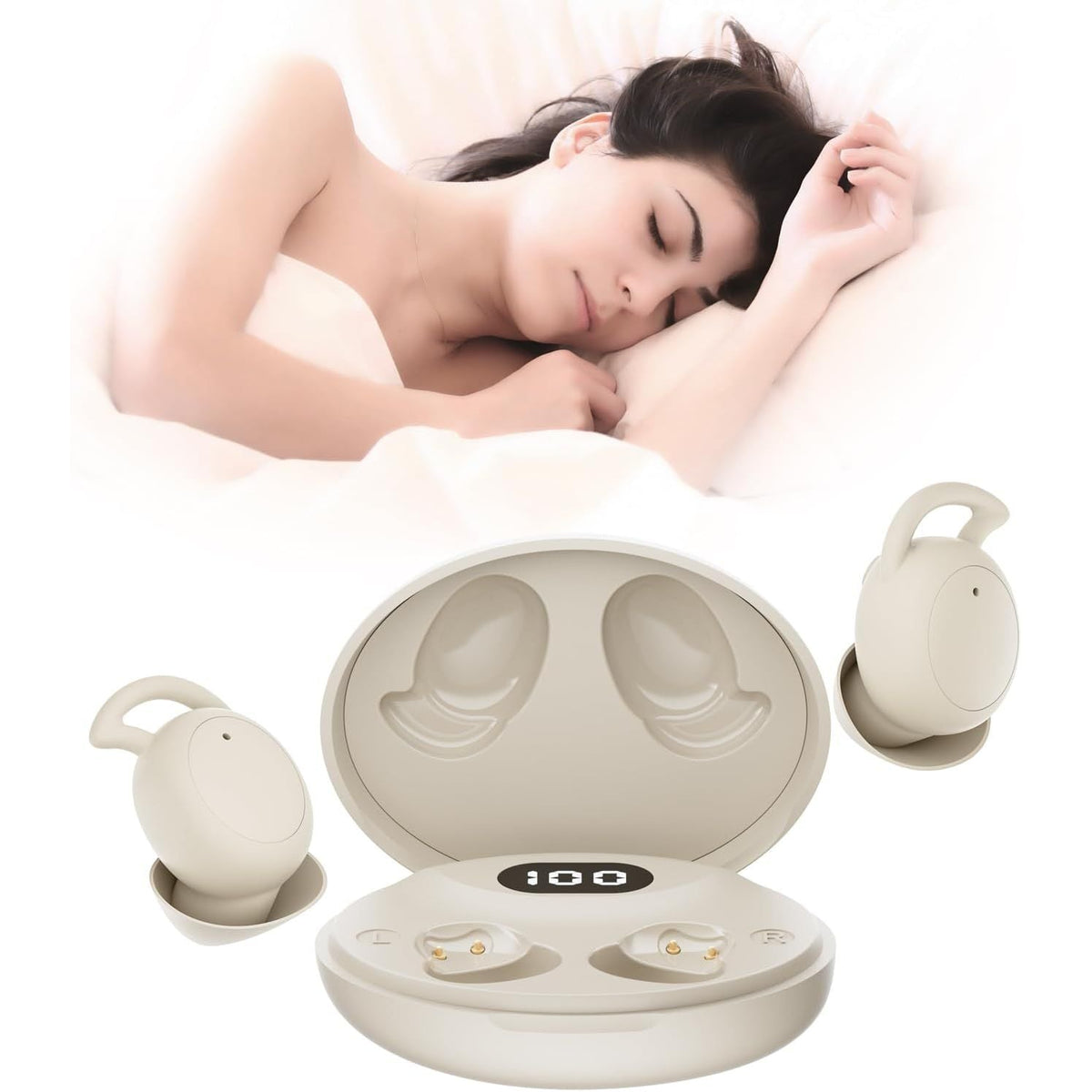 Sleep Earbuds for Side Sleepers Mini Bluetooth 5.3 Noise Cancelling iFecco
