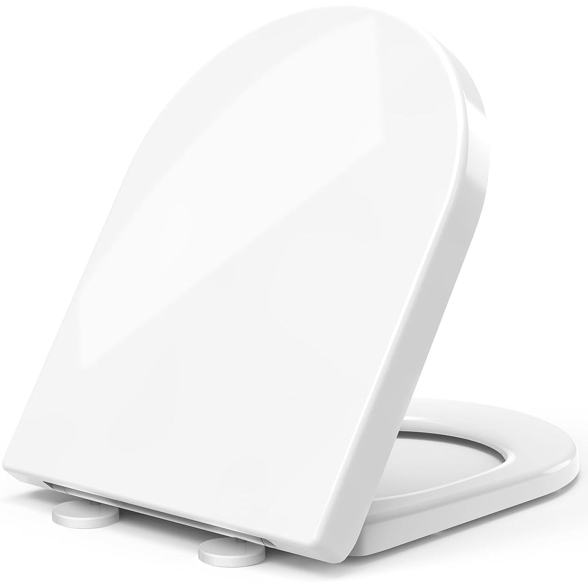 D Shape Toilet Seat Soft Close Quick Release Antibacterial White STOREMIC