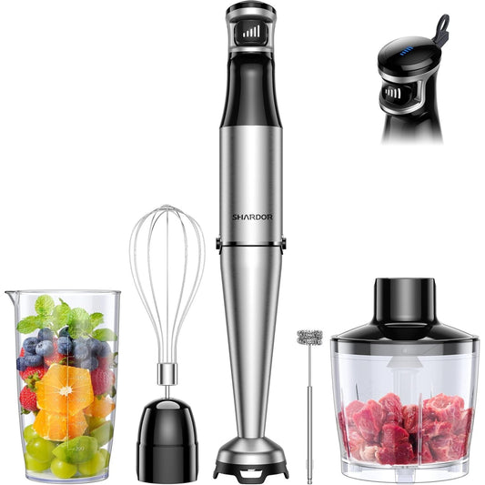 SHARDOR Hand Blender 1100W 5 in 1 Stick Blender 20 Speed Turbo Hand Whisk